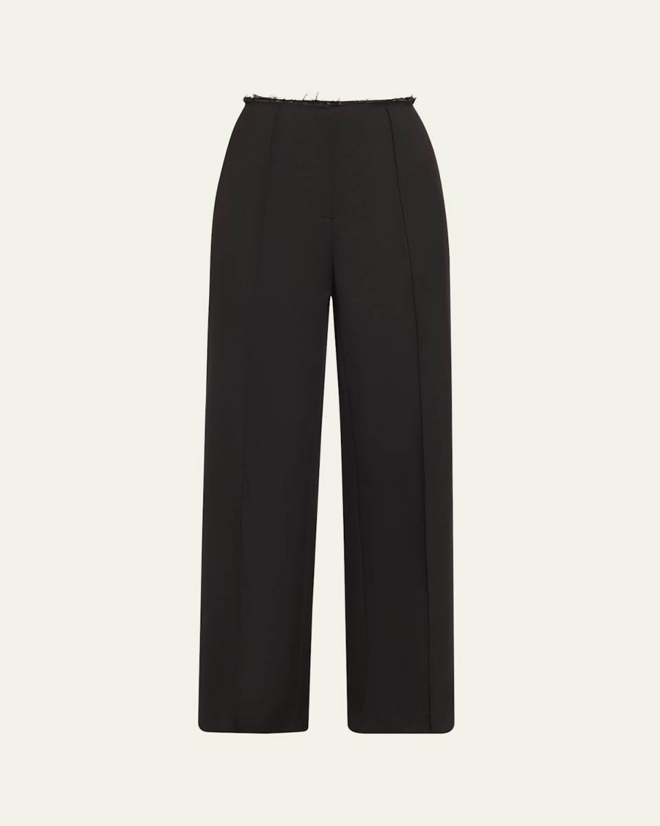 Leon Wool Raw-Edge Pants